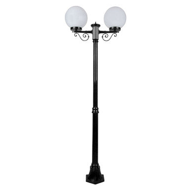 GT-569 Siena Twin 25cm Spheres Medium Post - Powder Coated Finish / E27 - Black