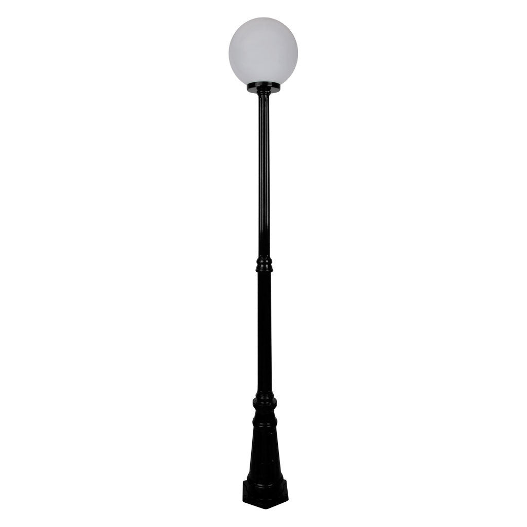 GT-558 Siena 30cm Sphere Tall Post - Powder Coated Finish / E27 - Black