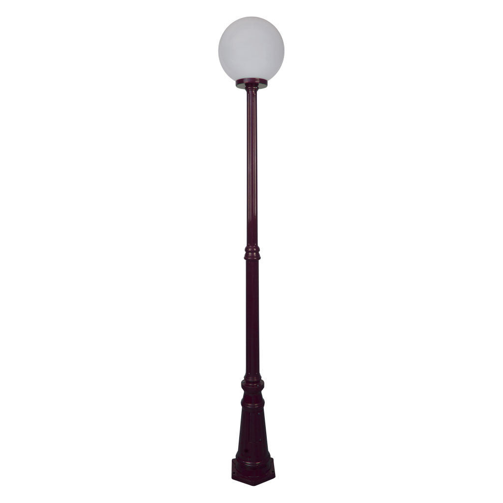 GT-558 Siena 30cm Sphere Tall Post - Powder Coated Finish / E27 - Burgundy