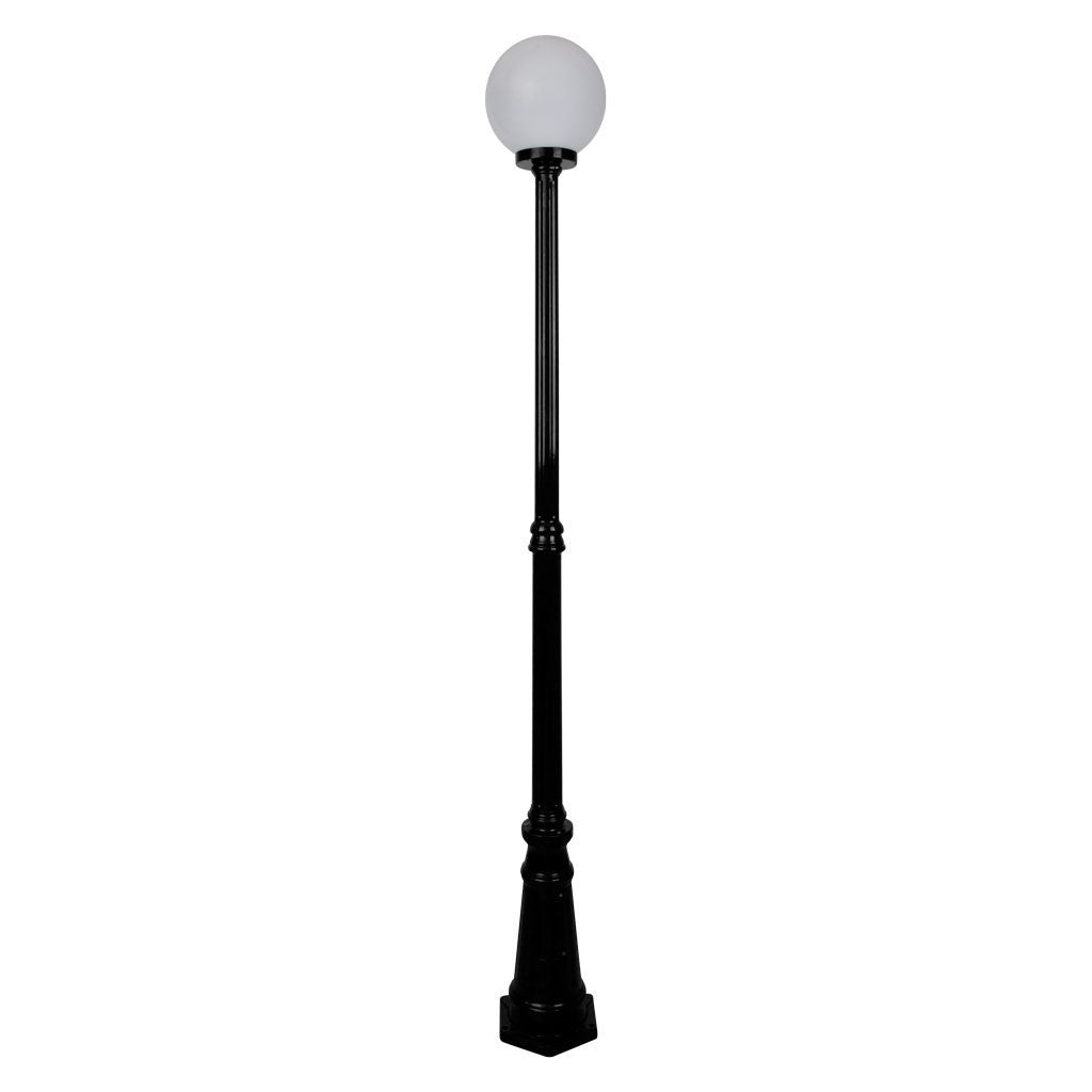 GT-557 Siena 25cm Sphere Tall Post - Powder Coated Finish / E27 - Black