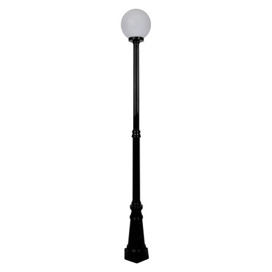 GT-557 Siena 25cm Sphere Tall Post - Powder Coated Finish / E27 - Black