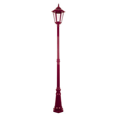 GT-488 Turin Large Single Head Tall Post Light - Powder Coated Finish / B22 - Burgundy