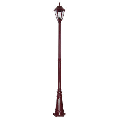 GT-428 Turin Single Head Tall Post Light - Powder Coated Finish / B22 - Burgundy