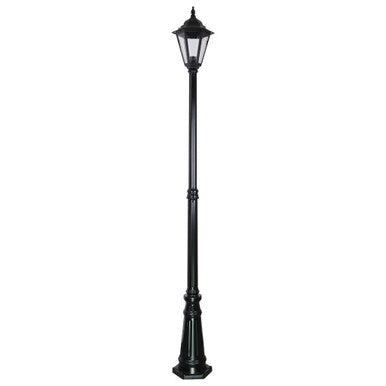 GT-428 Turin Single Head Tall Post Light - Powder Coated Finish / B22 - Black