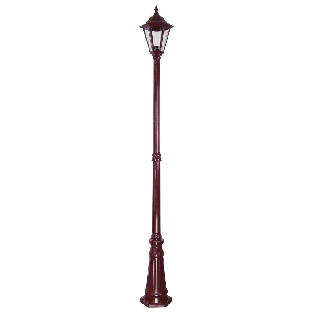 GT-428 Turin Single Head Tall Post Light - Powder Coated Finish / B22 - Burgundy