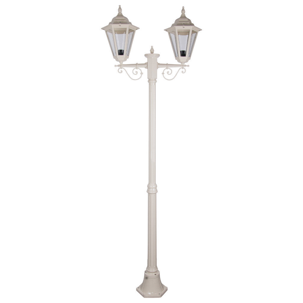 GT-427 Turin Twin Head Medium Post Light - Powder Coated Finish / B22 - Beige