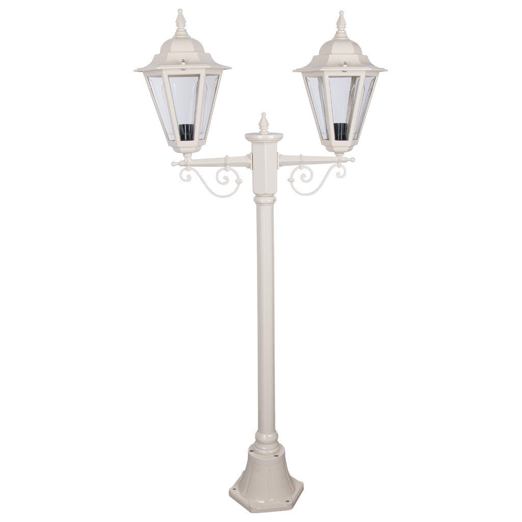 GT-425 Turin Twin Head Short Post Light - Powder Coated Finish / B22 - Beige