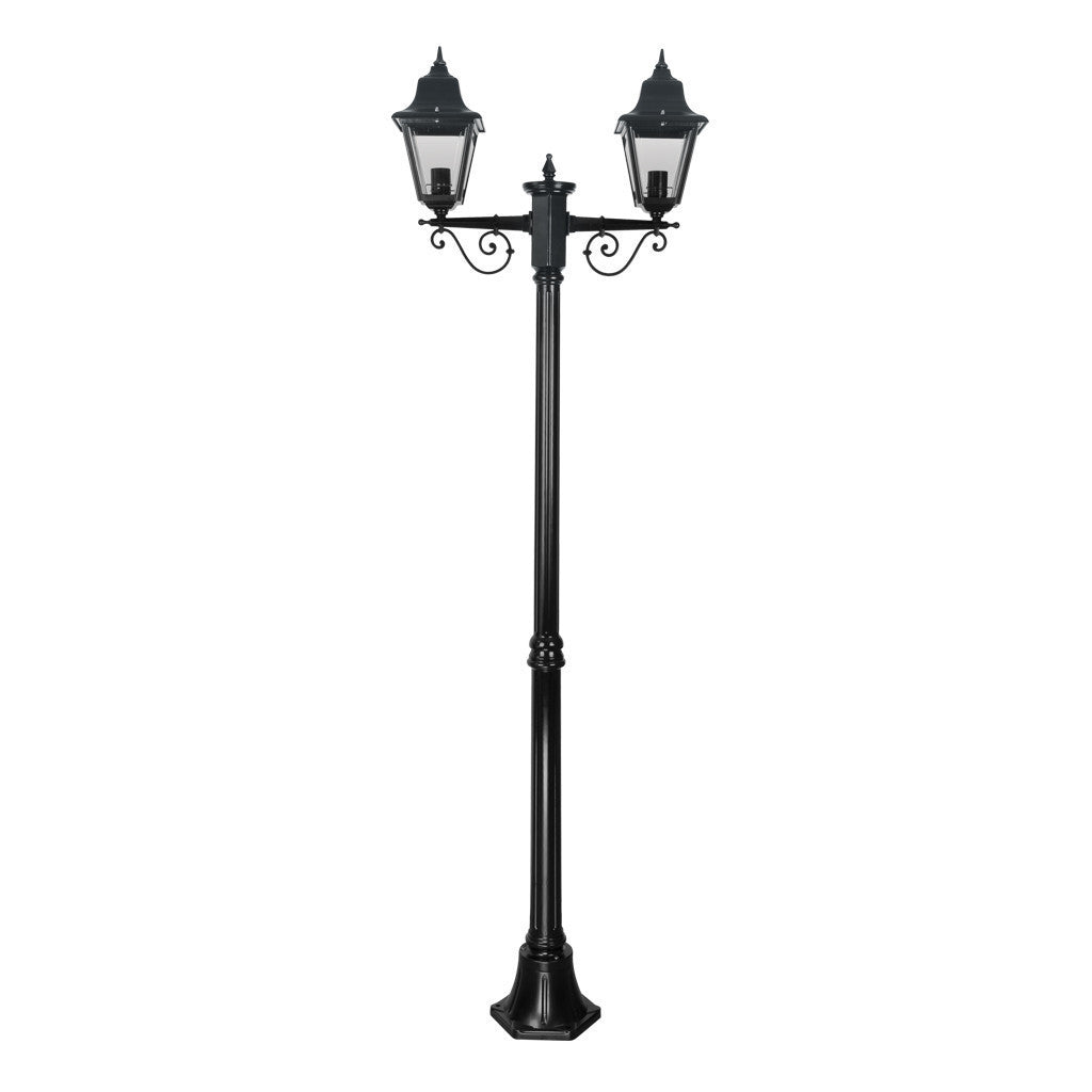 GT-237 Paris Twin Head Medium Post Light - Powder Coated Finish / B22 - Black