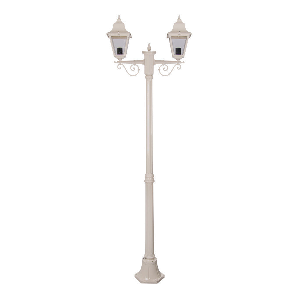 GT-237 Paris Twin Head Medium Post Light - Powder Coated Finish / B22 - Beige