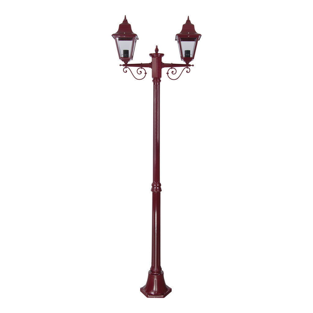 GT-237 Paris Twin Head Medium Post Light - Powder Coated Finish / B22 - Burgundy