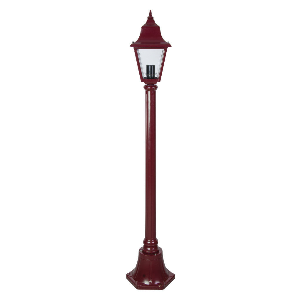 GT-234 Paris Single Head Short Post Light - Powder Coated Finish / B22 - Burgundy