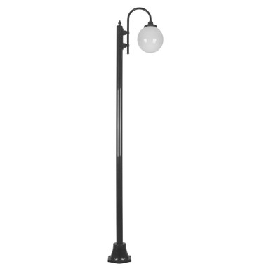 GT-1001 Lisbon Single Sphere Curved Arm Plain Post - Powder Coated Finish / E27 - Black