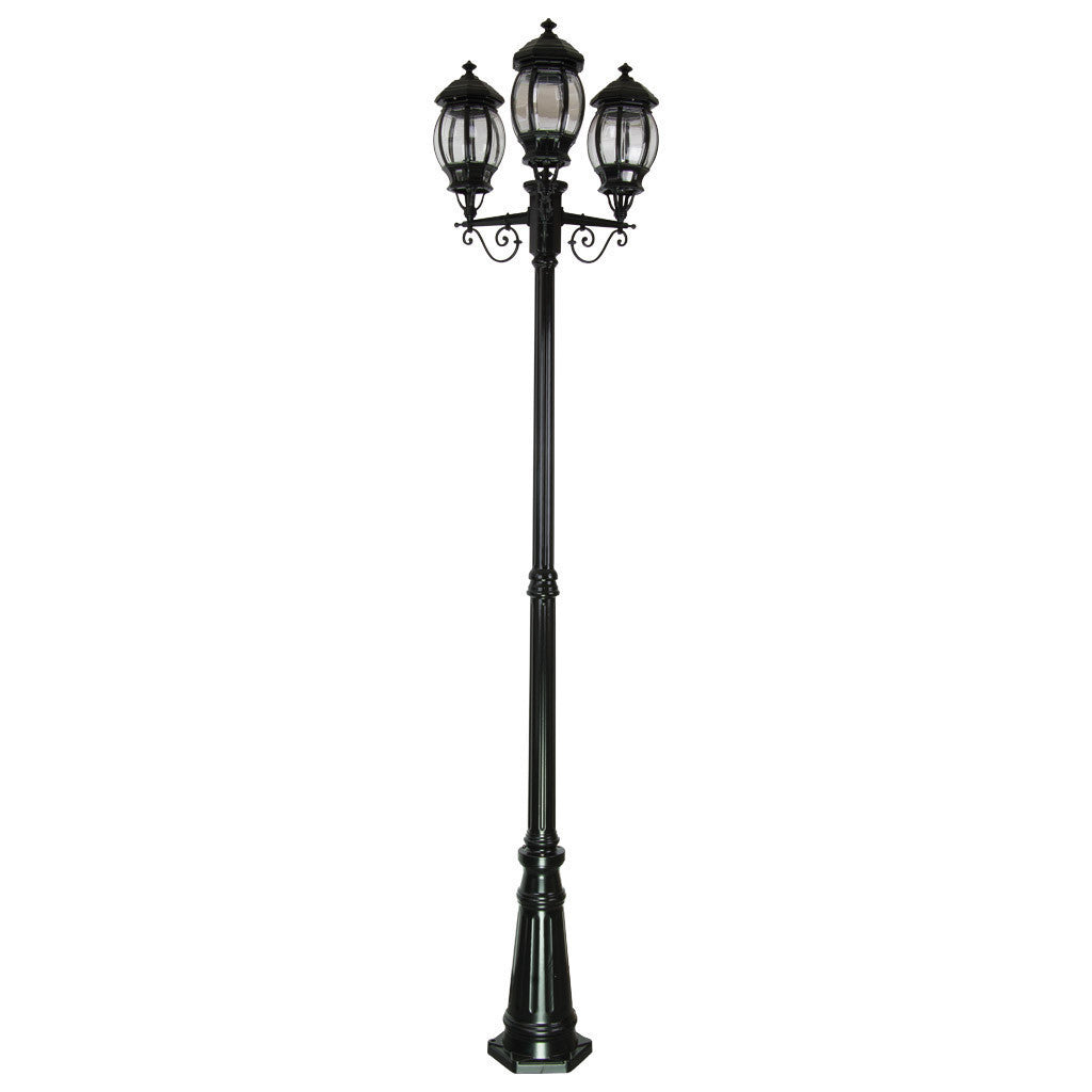 GT-682 Vienna Triple Head Tall Post - Powder Coated Finish / B22 - Black