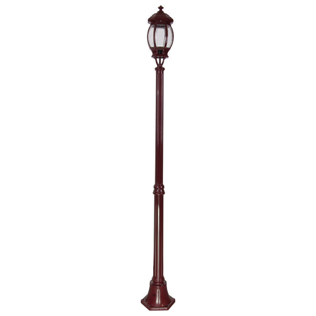 GT-676 Vienna Single Head Medium Post Light - Powder Coated Finish / B22 - Burgundy