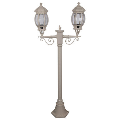 GT-675 Vienna Twin Head Short Post Light - Powder Coated Finish / B22 - Beige
