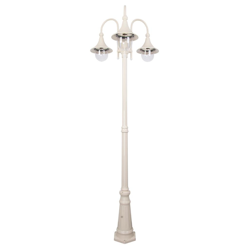 GT-664 Monaco Triple Head Tall Post - Powder Coated Finish / E27 - Beige