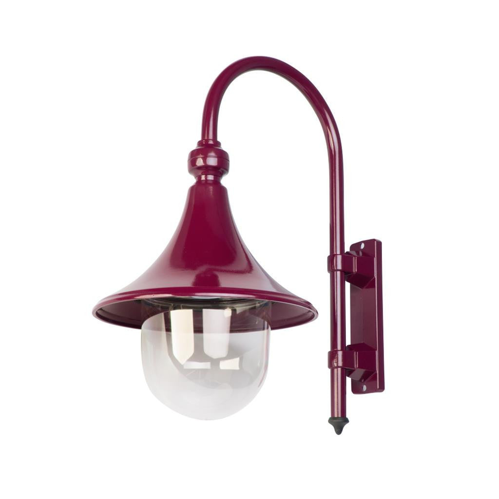 GT-653 Monaco Curved Arm Downward Post Bracket - Powder Coated Finish / E27 - Burgundy