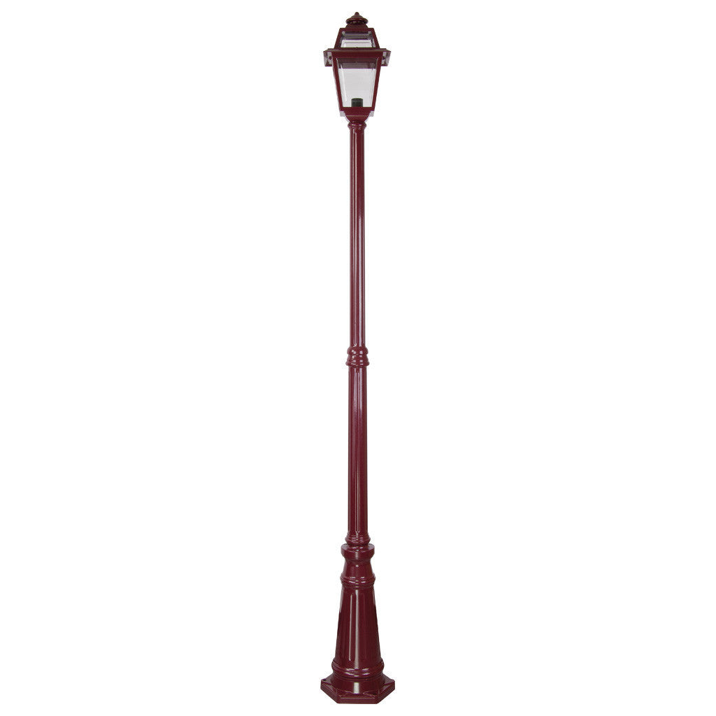 GT-278 Avignon Single Head Tall Post Light - Powder Coated Finish / B22 - Burgundy
