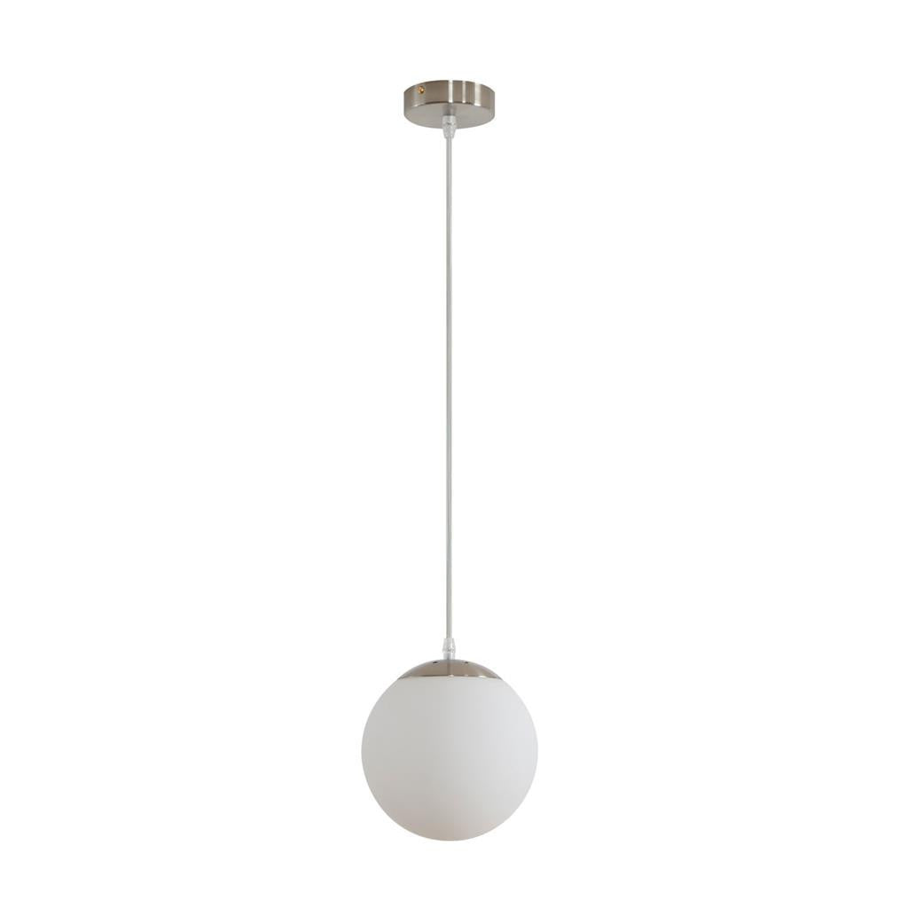 BUBBLE-200 OPAL BALL 1XE27 PENDANT - Satin Chrome