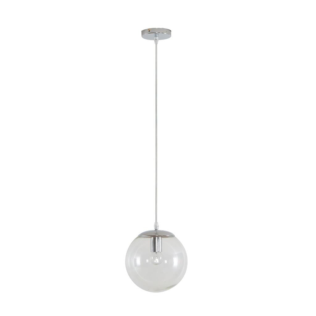 BUBBLE-200 CLEAR BALL 1XE27 PENDANT - Chrome