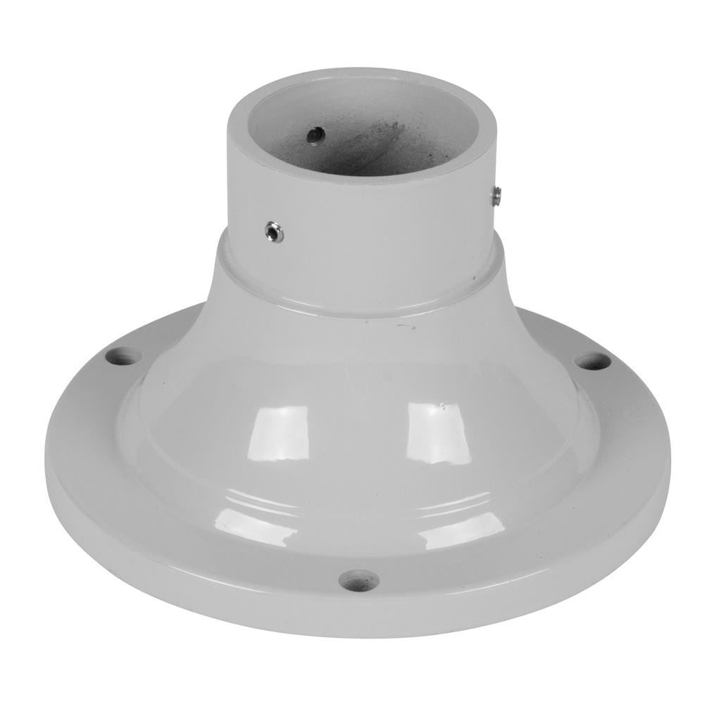 BB-100 Aluminium Bollard Base to suit 60-76 outer diameter post - powder coated finish - White