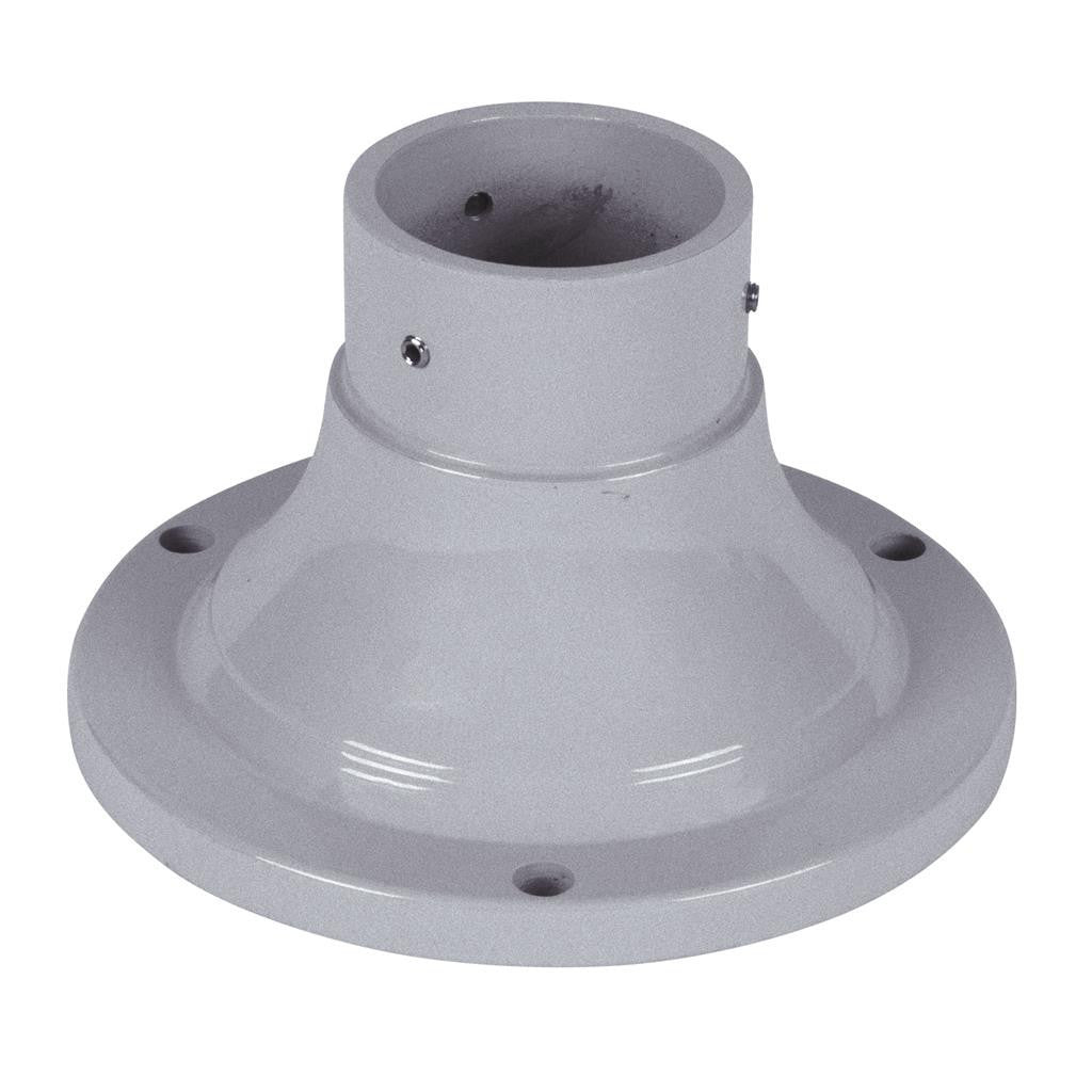 BB-100 Aluminium Bollard Base to suit 60-76 outer diameter post - powder coated finish - Silver