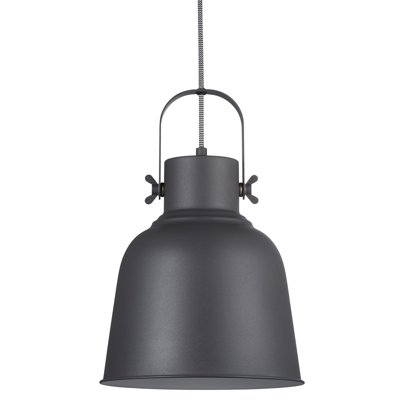 Adrian 25 black pendant side view, no light