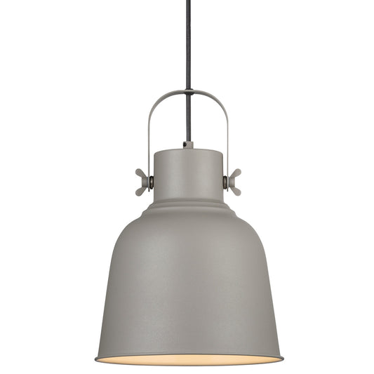Adrian 25 gray pendant side view with warm white light source.