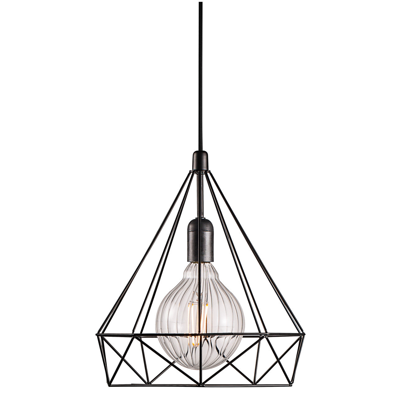 Aire modern pendant with decorative clear globe