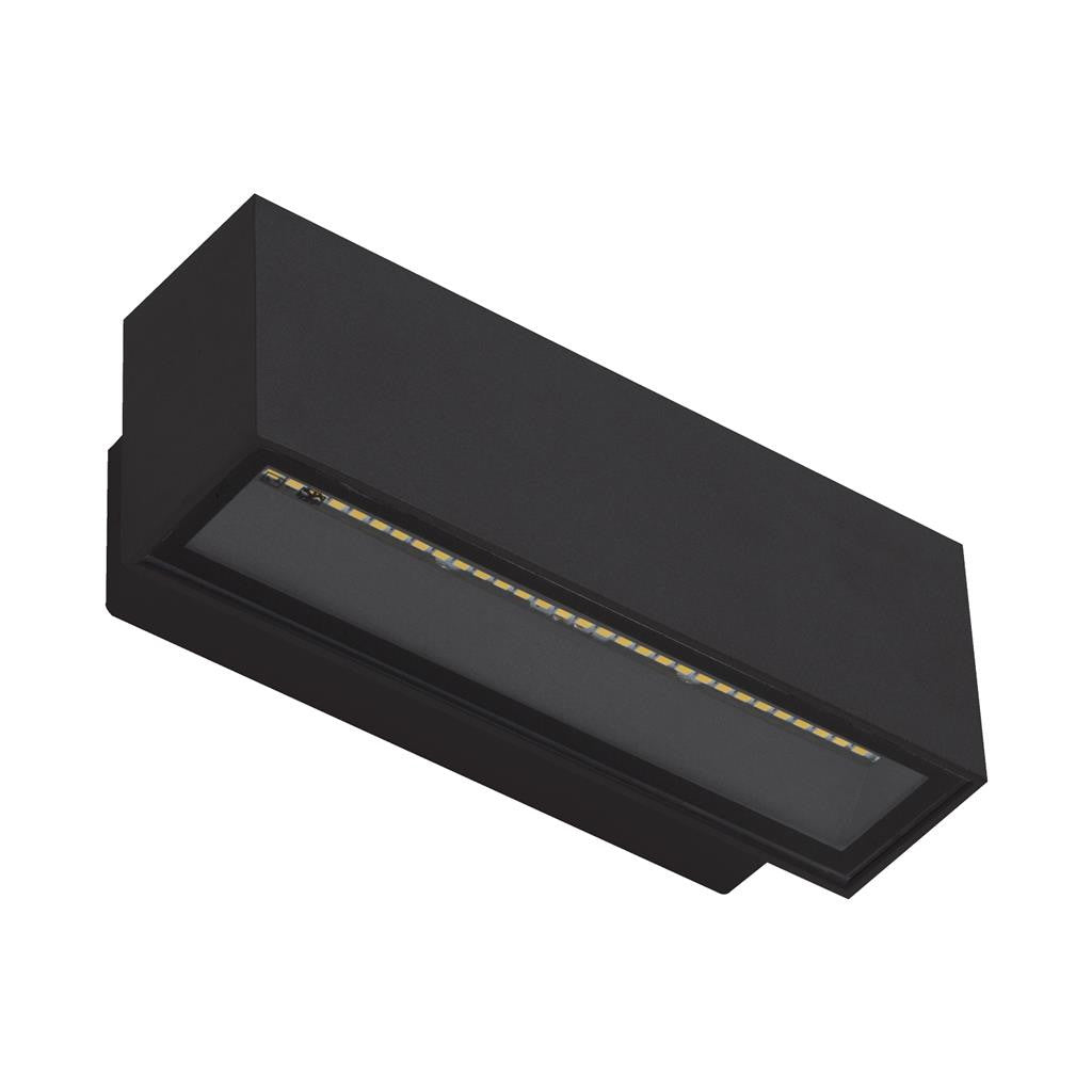 BLOCK-12 240V 12W Two Way LED Wall Light 5000K - Black Finish
