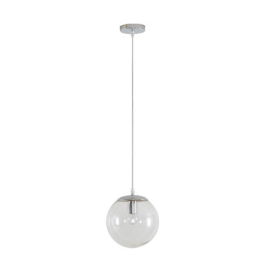 BUBBLE-200 CLEAR BALL 1XE27 PENDANT - Chrome