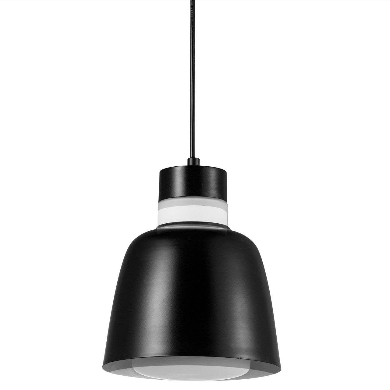 Emma 18 black pendant with light off.