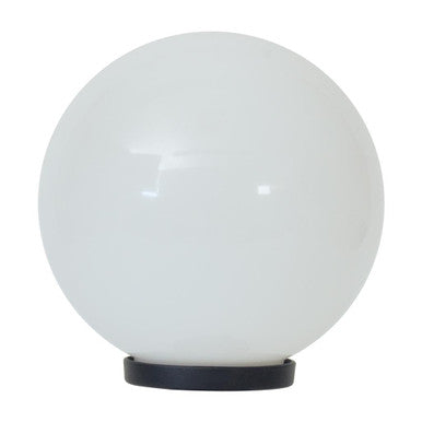 POLYSPHERE 400mm Sphere 240V Polycarbonate Garden Light Black Base E27 - Opal