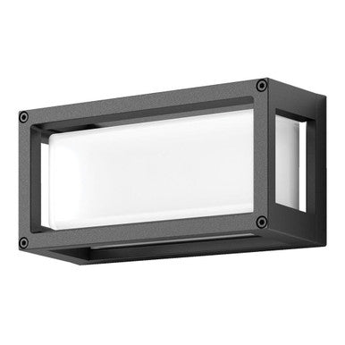 YORK-7 7W Led Rectangle Wall Light IP65 240v 5000K - Dark Grey