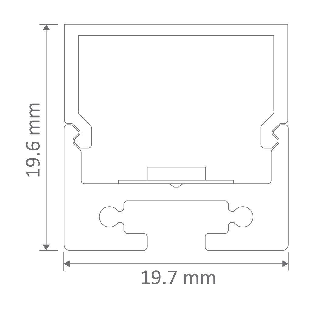 BLOC-20 Surface Mounted LED Aluminium Profile - Aluminium