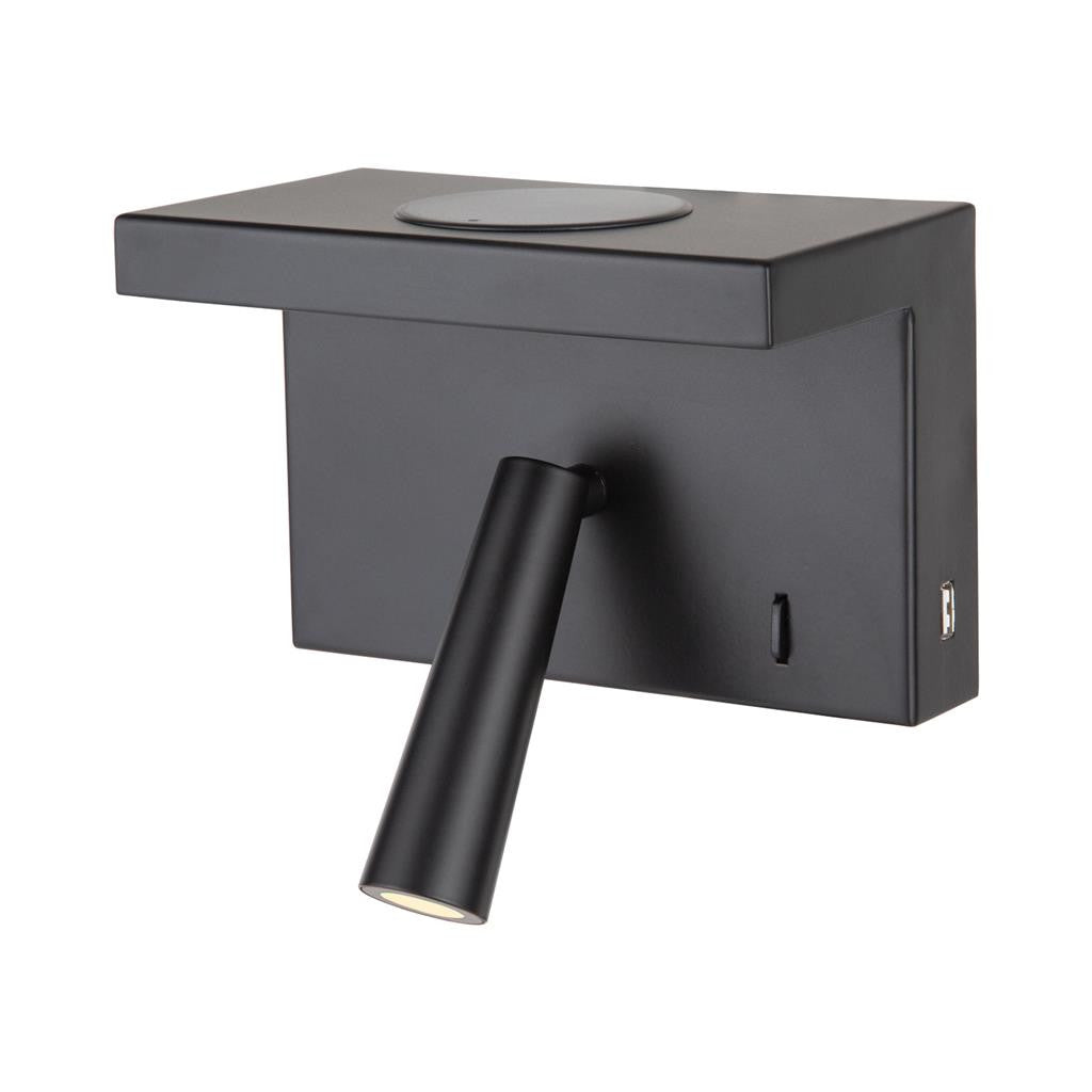 CHARGE-01 LED WIRELESS & USB CHARGE W/B 240V TRIO - Black