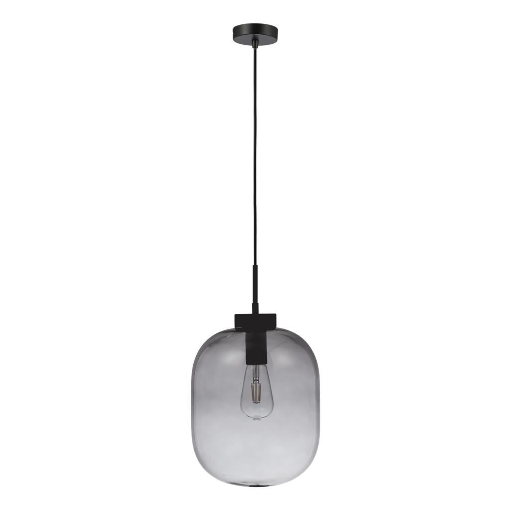 FLAUNT GLASS PENDANT 240V E27 SMOKE - Black
