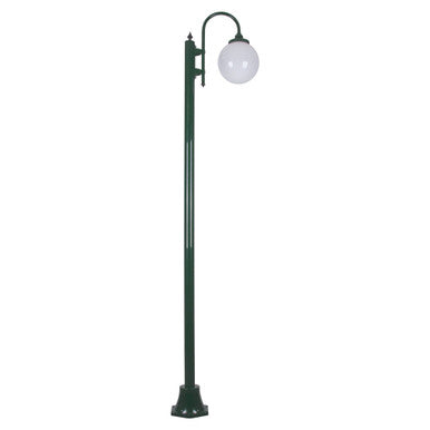 GT-1001 Lisbon Single Sphere Curved Arm Plain Post - Powder Coated Finish / E27 - Green
