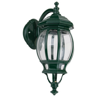 GT-1032 Vienna Curved Arm Downward Wall Light - Powder Coated Finish / B22 - Green