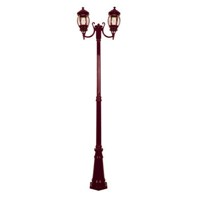 GT-1044 Vienna Twin Head Curved Arms Tall Post - Powder Coated Finish / B22 - Burgundy
