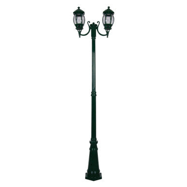 GT-1044 Vienna Twin Head Curved Arms Tall Post - Powder Coated Finish / B22 - Green