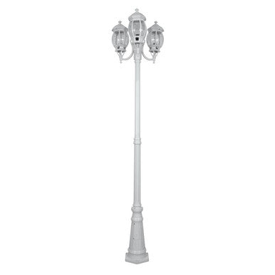 GT-1045 Vienna Three Head Curved Arm Tall Post - Powder Coated Finish / B22 - White