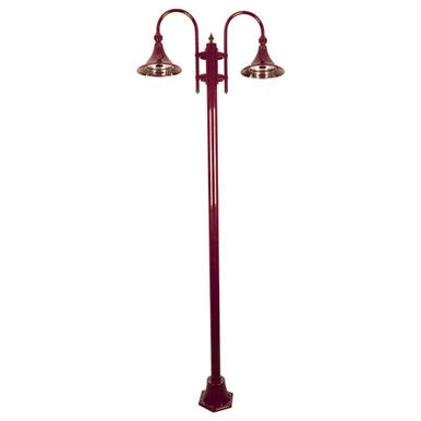 GT-1066 Monaco Twin Head Plain Post - Powder Coated Finish / E27 - Burgundy