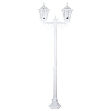 GT-137 Chester Twin Head Medium Post Light - Powder Coated Finish / B22 - White