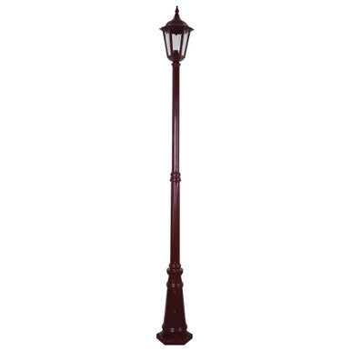 GT-138 Chester Single Head Tall Post Light - Powder Coated Finish / B22 - Burgundy