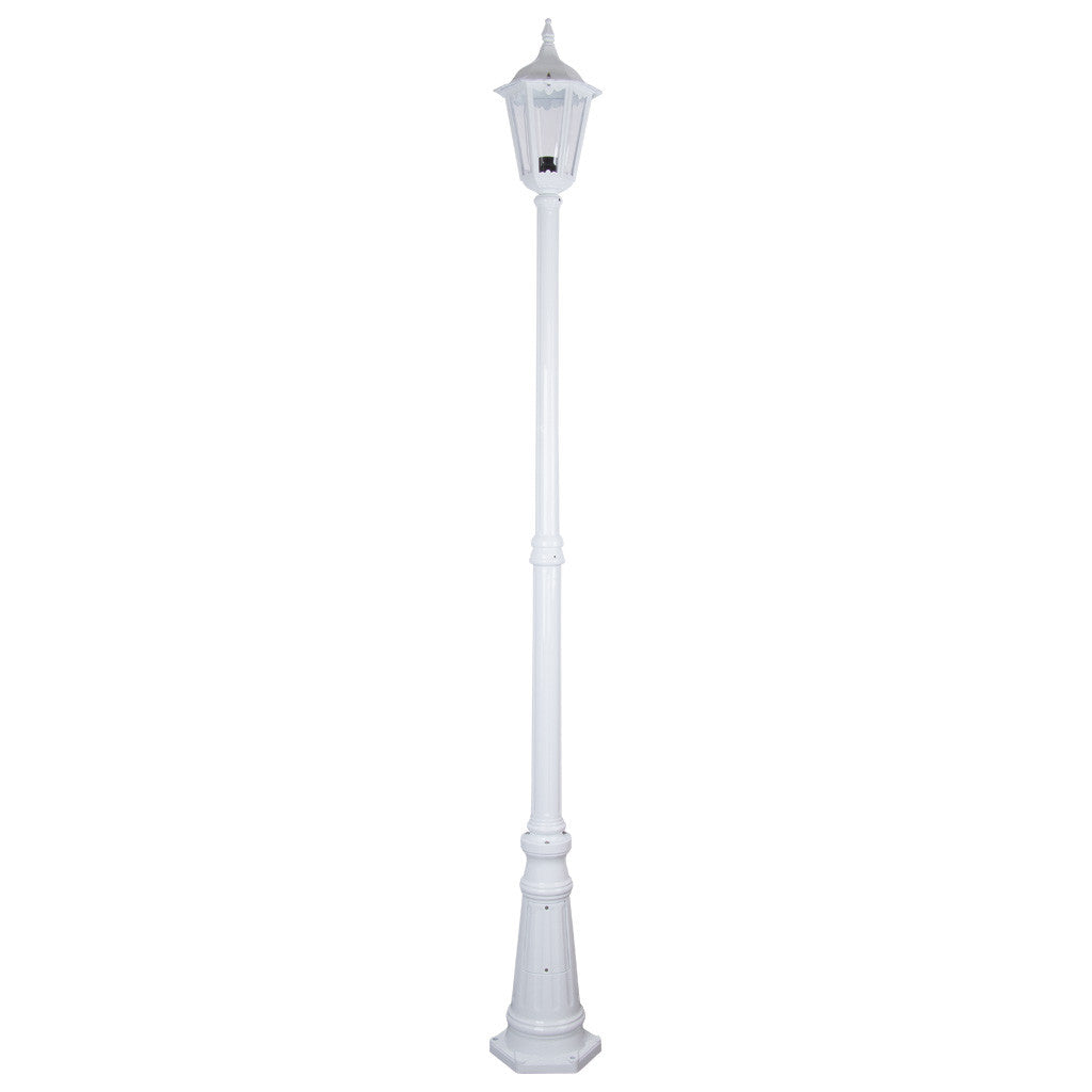 GT-138 Chester Single Head Tall Post Light - Powder Coated Finish / B22 - White