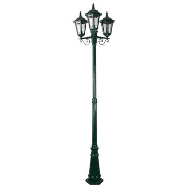 GT-142 Chester Three Head Tall Post Light - Powder Coated Finish / B22 - Green