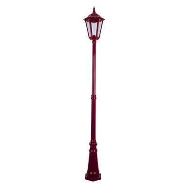 GT-168 Chester Large Single Head Tall Post Light - Powder Coated Finish / B22 - Burgundy