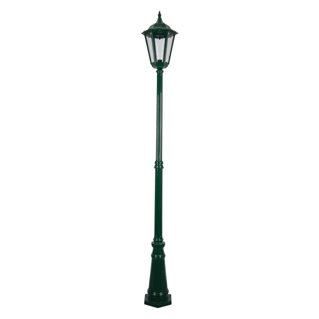 GT-168 Chester Large Single Head Tall Post Light - Powder Coated Finish / B22 - Green