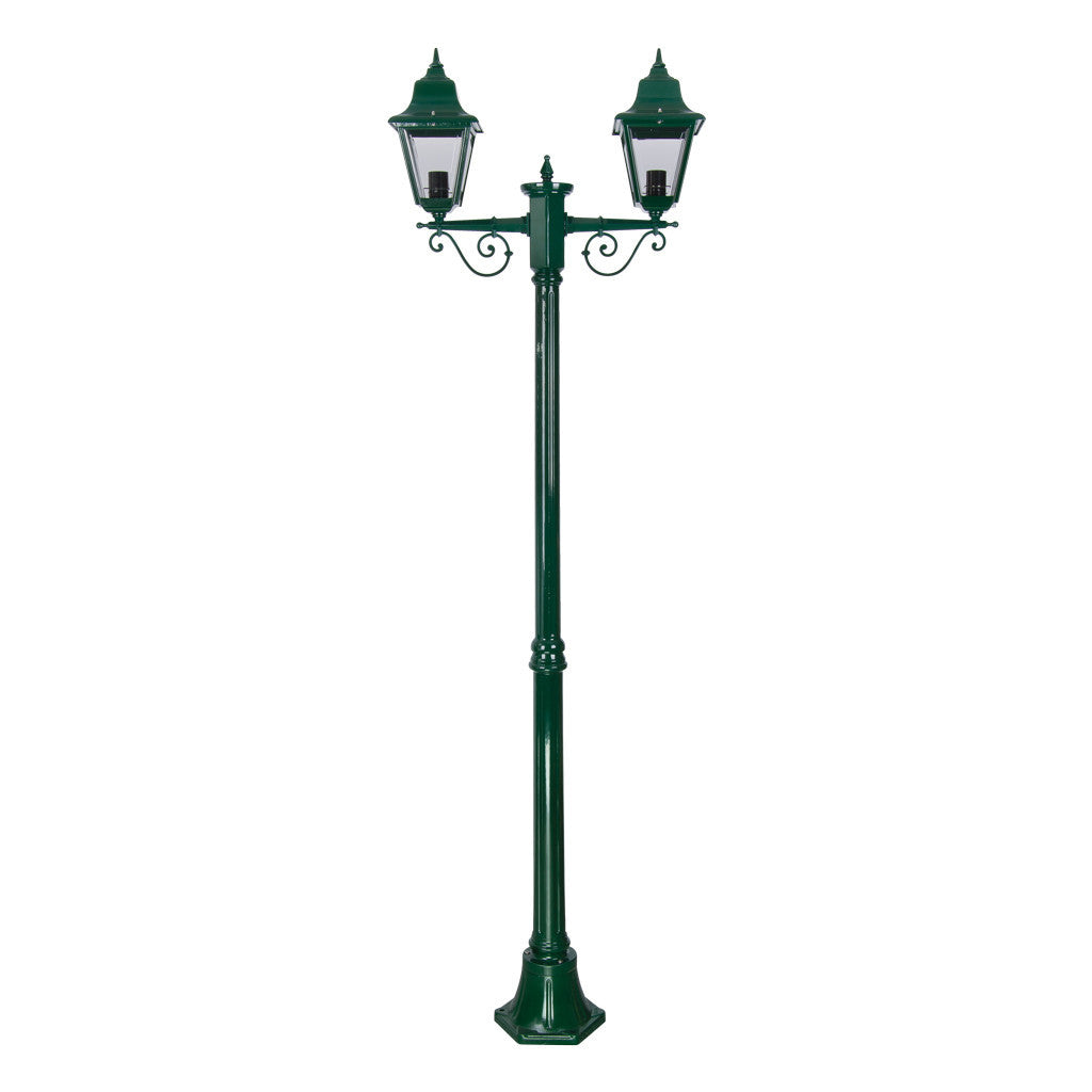 GT-237 Paris Twin Head Medium Post Light - Powder Coated Finish / B22 - Green